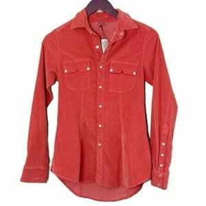 David Kahn Corduroy Logan Western Snap Down Top